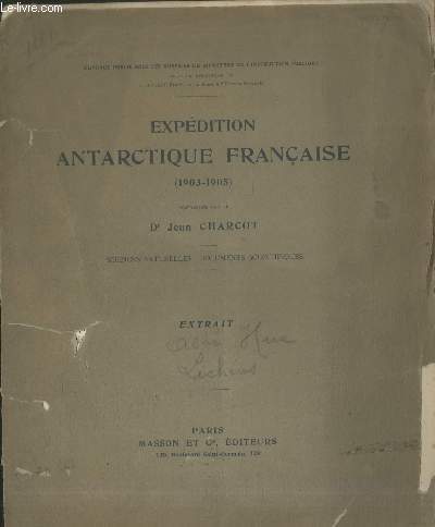 Lichens : tir  part de l'Expdition Antarctique franaise (1903-1905)