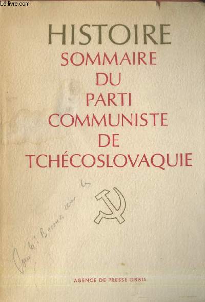 Histoire sommaire du parti communiste de Tchcoslovaquie
