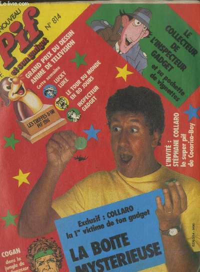 Le Nouveau Pif et son gadget n814 Octobre 1984 (gadget non inclus). Sommaire: Pp Torero - Grand prix du dessin anim de tlvision - La boite mystrieuse - Cogan dans la jungle de Madagascar - etc.
