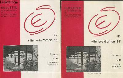 2me Anne n3 et n4 : 1er et 2e trimestre 1968-1969 (en deux volumes). Bulletin d'Informartion de l'Association des Parents d'Elves de Villenave d'Ornon