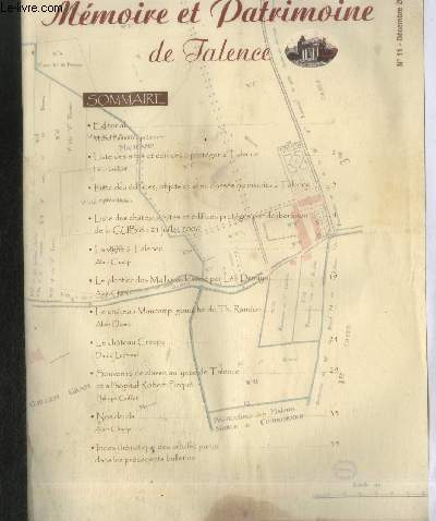 Mmoire et Patrimoine de Talence n11 - Dcembre 2012. Sommaire Liste des sites et difices  protger  Talence - Listes des difices, objets et sites classs ou inscrits  Talence - Le Chteau de Maucamp, gouache de Th. Randon - etc.