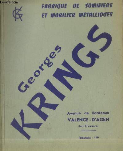 Georges Krings : Fabrique de sommiers et mobilier mtalliques