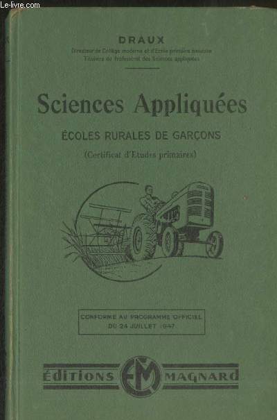 Sciences appliques (Certificat d'Etudes primaires) : Ecoles rurales de garons