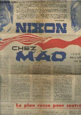 Tir  part La Dpche Magazine Dimanche 20 Fvrier 1972 : Nixon chez Mao - Les courses de chevaux - De la scne  l'cran : Un film antigangsters 