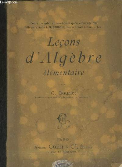 Leons d'Algbre lmentaire (Collection : 