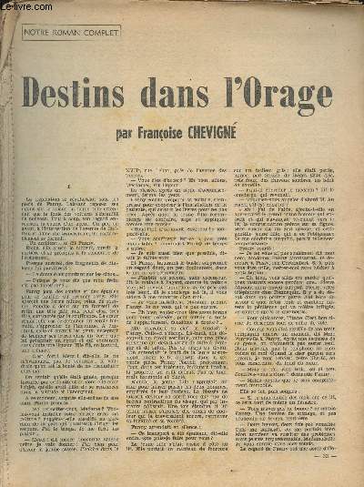 Destins dans l'Orage - Tir  part d'un journal (titre non prcis)