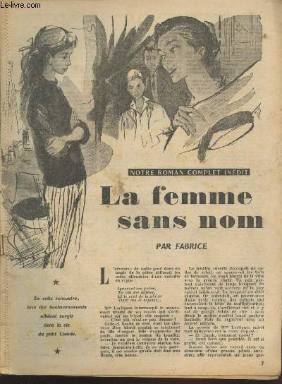 La femme sans nom - Tir  part d'un journal (titre non prcis)