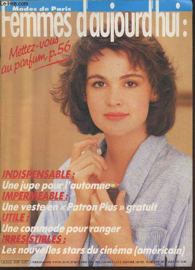 Femmes d'aujoud'hui n39 du 23 au 29 septembre 1985 : Mettez vous au parfum - Une jupe pour l'automne - Une veste en 