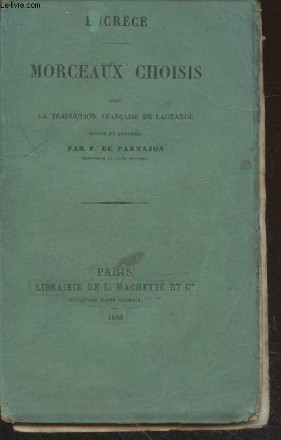 Morceaux choisis avec la traduction franaise de Lagrange