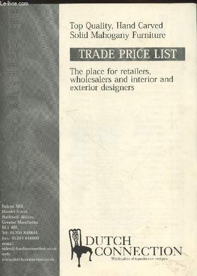 Trade Price Liste : The place for retailers, wholesalers and interior and exterior designers.