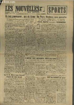 Les Nouvelles du Matin - Sports n59 Mardi 10 avril 1945. Un bon pourvoyeur..pas de tireur - Un Paris-Roubaix sans panache - Crise du Rugby franais - Le F.C. Metz sera bientt digne de son pass - Diot bat Redolfi au sprint - etc