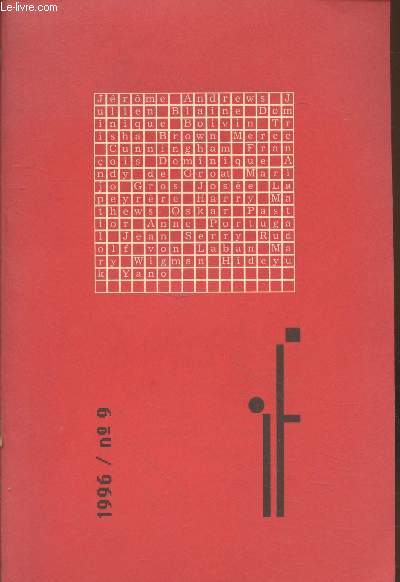 If n9. Sommaire : Ecrire en dansant par Franois Dominique et Marijo Gros - Trisha Brown : Accumulation with talking - Merce Cunningham : 