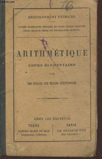 Arithmtique : Cours lementaire (Collection : 