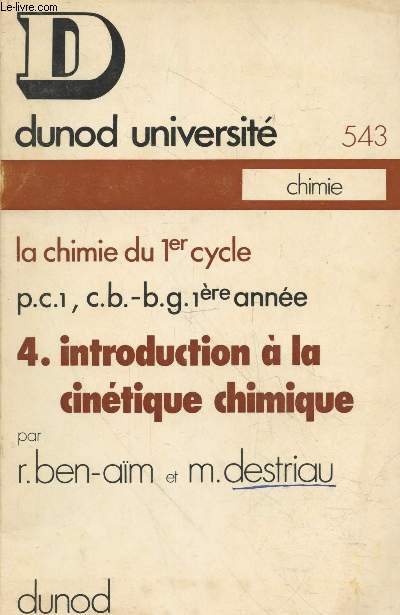 Introduction  la cintique chimique : 1er cycle 1re anne P.C. (Collection 