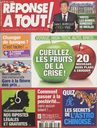 Rponse  Tout - Le magazine qui enrichit la vie n236 Fvrier 2010. Sommaire : On se prend pour un priv - On dcode les 