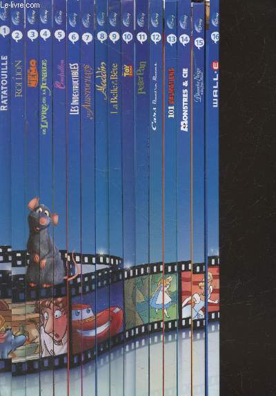 Lot de 16 bandes dessines Disney - Pixar Tomes 1  16 : Ratatouille - Le Roi Lion - Le monde de Nmo - Le Livre de la Jungle - Cendrillon - Les Indestructibles - Les Aristochats - Aladdin - La Belle et la Bte - Toy Story - Peter Pan - (suite en notice)