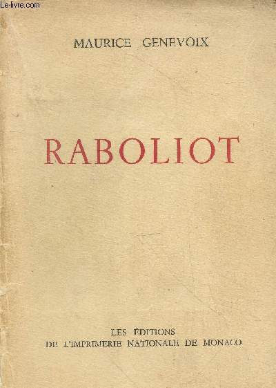 Raboliot (Exemplaire n2319/2750 sur vlin crvecoeur crme filigran du marais) - 