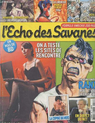 L'Echo des Savanes n255 Dcembre 2005 : On a test les sites de rencontre - Manara-Jodorowky l'enfer des borgia - Le calendrier Manga pin up 2006 - Ptillon l'affaire du voile - L'album complet Ranx lisez et vous crierez piti ! - La copine du mois - etc