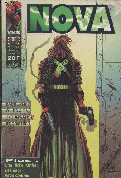 Nova n229 Janvier 1998. Sommaire : Wild C.A.T.S. - Image en bref - Stormwatch - Grifter - Backlash -