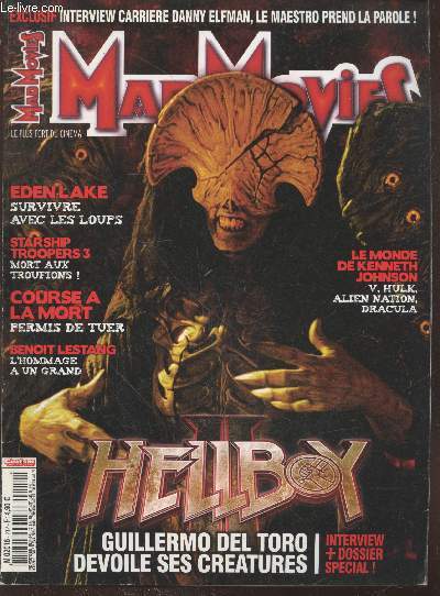 Mad Movies - le plus fort du cinma n212 Octobre 2008 : Hellboy II. Sommaire : Les deux mousquetaires - Le voyeur - Terminator 2 - Interview Guillermo del Toro - Course  la mort de Paul W.S. Anderson bton arm ! - The fall - etc.