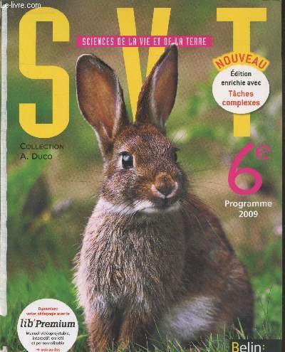 Sciences de la Vie et de la Terre SVT 6e programme 2009