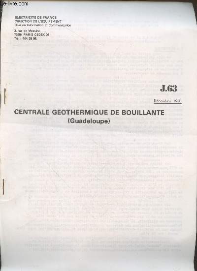 Centrale gothermique de Bouillante (Guadeloupe) Dcembre 1980 J.63