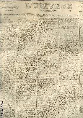 L'Univers - Union catholique 24e Anne n317 Mercredi 19 Novembre 1856. Sommaire : Nouvelles de Rome - Tlgraphie prive - Ribadneira et ses contradicteurs - Bourse de Paris et bulletin financier - La cuisine ordinaire par Carme et Beauvilliers -etc.