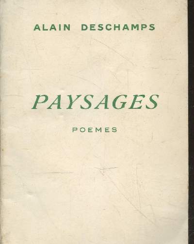 Paysages - Pomes (avec envoi de l'auteur + lettre autographe)