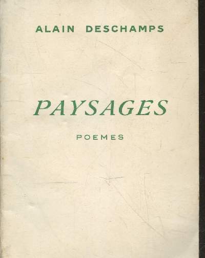 Paysages - Pomes (avec envoi de l'auteur + lettre autographe)