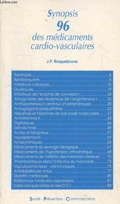 Synopsis 96 des mdicaments cardio-vasculaires