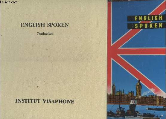 Coffret Visaphone : English spoken + English spoken traduction (en deux volumes) + 11 disques vinyles 45 tours.