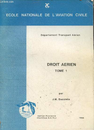 Droit arien Tome 1 (Dpartement Transport arien)