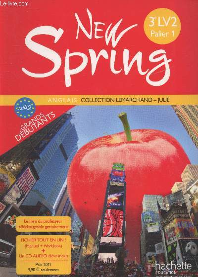 New Spirng 3e LV2 Palier 1 Anglais - A1/A2 grands dbutants + Grammar/vocab booklet + CD audio lve (Spcimen)