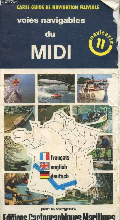 Carte-guide de navigation fluviale : Voies navigables du Midi (