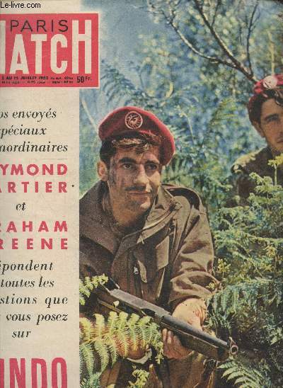 Paris-Match n173 du 5 au 12 juillet 1952 : L'Indochine. Sommaire : Raymond Cartier et Graham Greene rpondent  toutes les questions que vouv vous posez sur l'Indochine - pendant le tour : la France chaque soir change de capitale - Hlne Boucher etc.