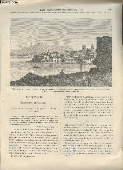Les Missions Catholiques n1275 - 10 novembre 1893 : Pondichry (Hindoustan) : La chrtient d'Alladhy - La famine - Scnes touchantes