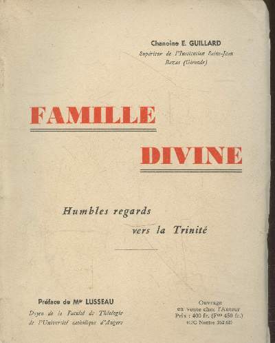 Famille divine - Humbles regards vers la Trinit
