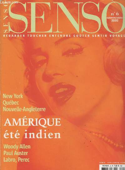 Senso n6 septembre-octobre 2002 : New York, Qubec, Nouvelle-Angleterre - Amrique t indien - Woody Allen, Paul Auster, Labro, Peroc