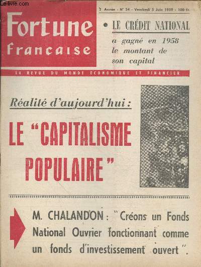 Fortune Franaise 2 anne n34 Vendredi 5 Juin 1959 : Ralit d'aujourd'hui : Le 