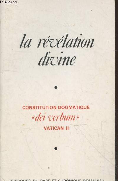 La rvlation divine - Constitution dogmatique 