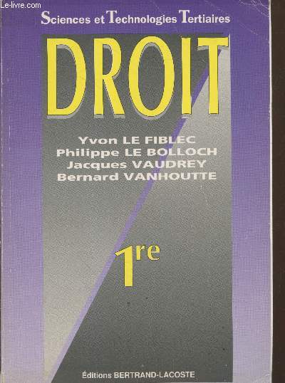 Droit 1re - Sciences et Technologies Tertiaires