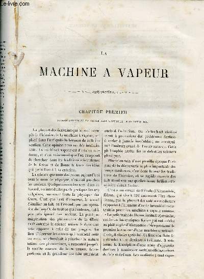 Extraits du livre Les merveilles de la science de Louis Figuier : La machine  vapeur.