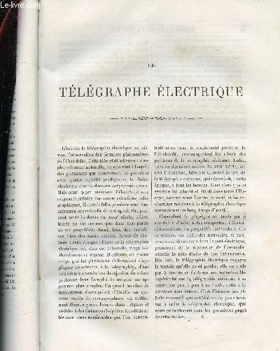 Extraits du livre Les merveilles de la science de Louis Figuier : Le tlgraphe lectrique.