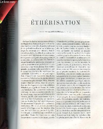 Extraits du livre Les merveilles de la science de Louis Figuier : Ethrisation.