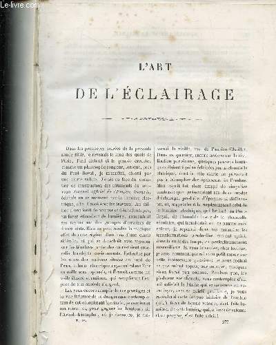 Extraits du livre Les merveilles de la science de Louis Figuier : L'art de l'clairage.
