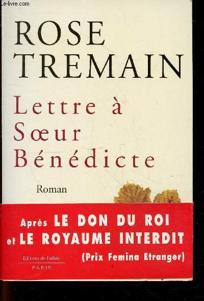 Lettre  Soeur Bndicte - Roman.