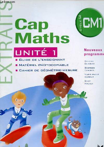 Extraits Cap Maths unit 1 cycle 3 CM1.