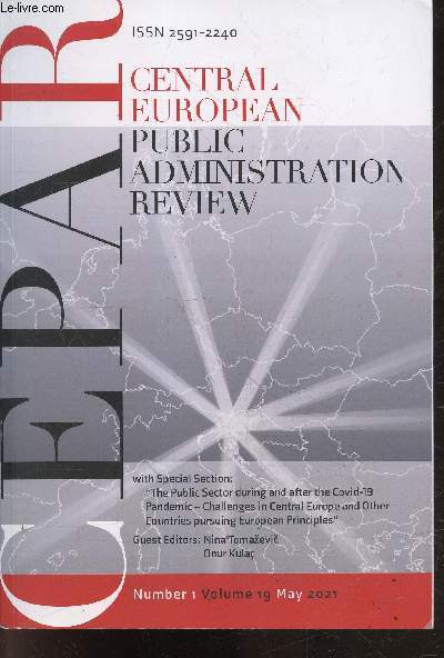 Central european public administration review CEPAR N1, volume 19, May 2021- special section : 