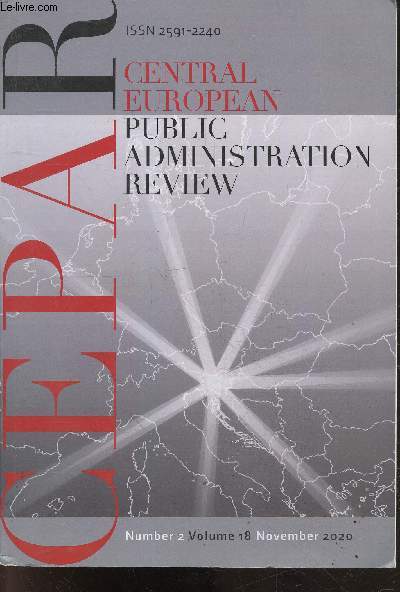 Central european public administration review CEPAR N2, volume 18, November 2020- public administration reform over time : did chang elead to a more effective integrity management, the measurement model of professional operation of state ...