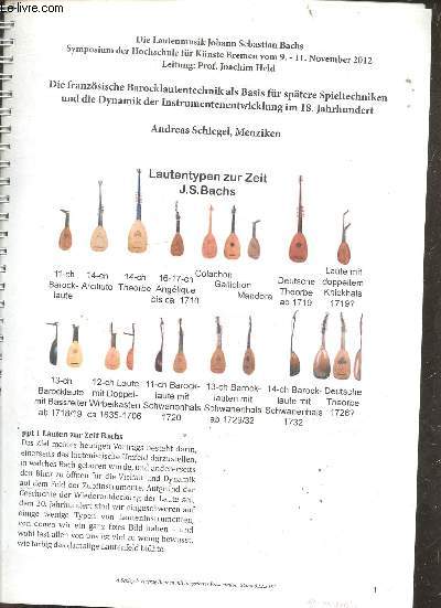 Lautentypen zur zeit J.S.Bachs.